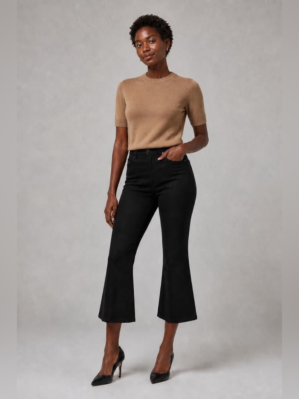 Proenza Schouler Black Cropped Wool Pants Ruffle Ankle Size 4 27” waist